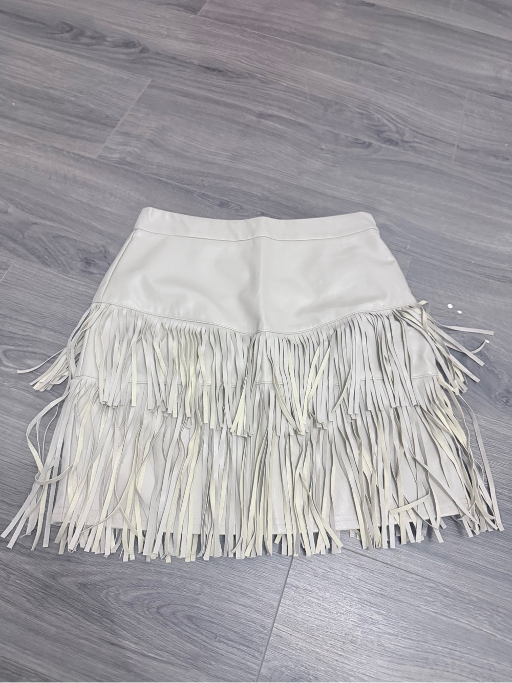 Altar'd State Cream Fringe Tiered Midi Skirt